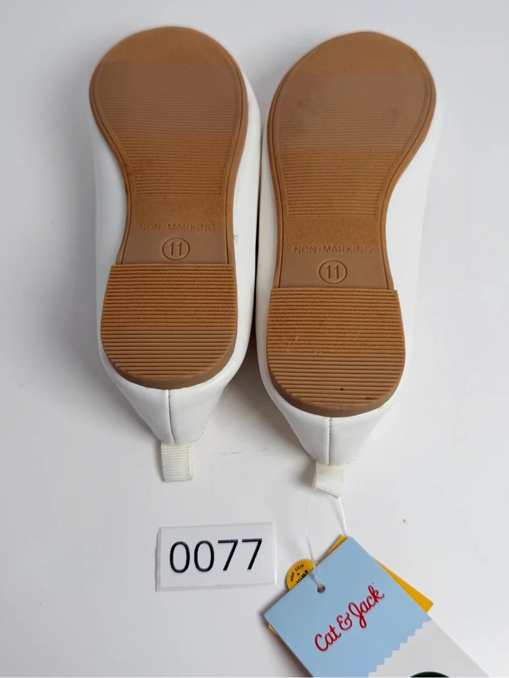 Cat & Jack White Girls Dress Ballet Flats with Bow